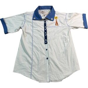 Western Embroidered‎ Shirt Fringe Horses Windmill Retro Unique Womens size s/m